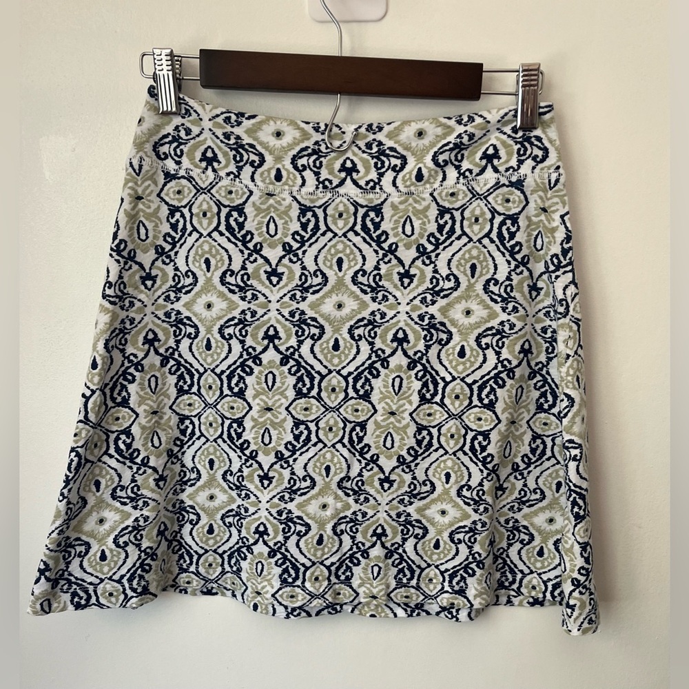 Fresh Produce Women’s A-Line Geometric Print Mini Skirt Blue Green White Size XS
